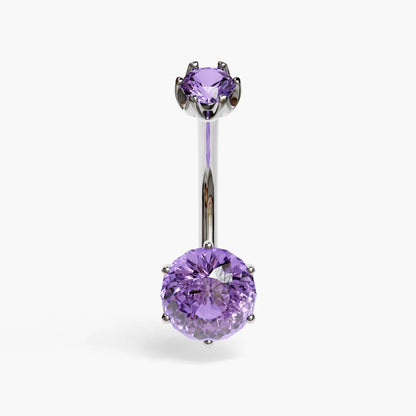 Purple Rain 1.5 ct. Sapphire Belly Ring White Gold