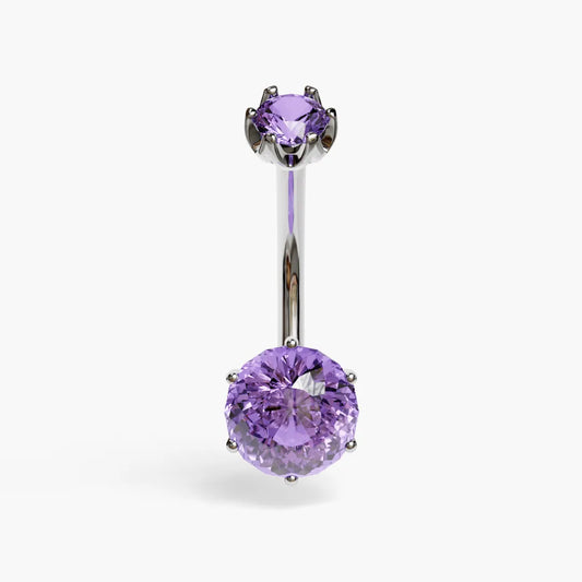 Purple Rain 1.5 ct. Sapphire Belly Ring White Gold