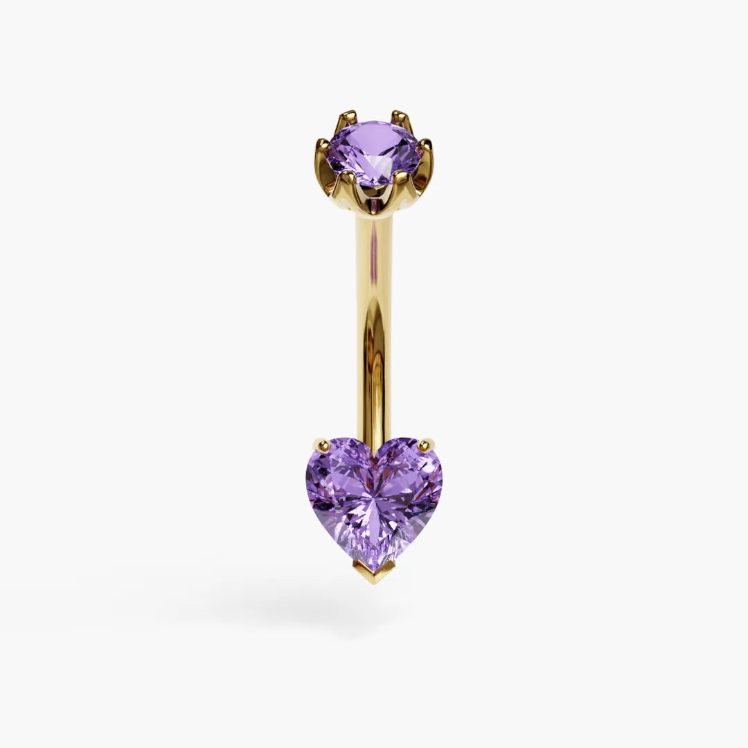 Purple Rain 1.0 ct. Heart Sapphire Belly Ring