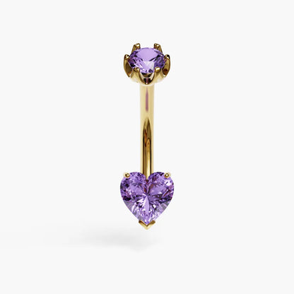 Purple Rain 1.0 ct. Heart Sapphire Belly Ring