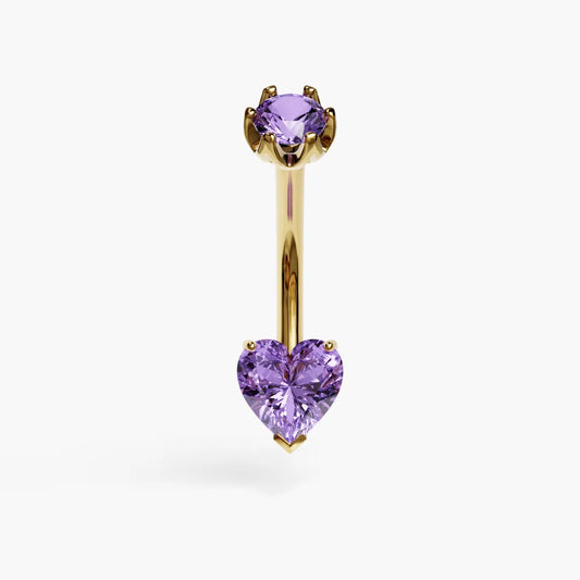Purple Rain 1.0 ct. Heart Sapphire Belly Ring