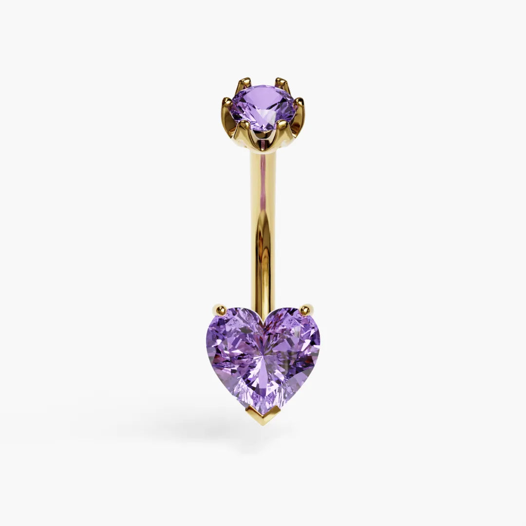 Purple Rain 1.5 ct. Heart Sapphire Belly Ring