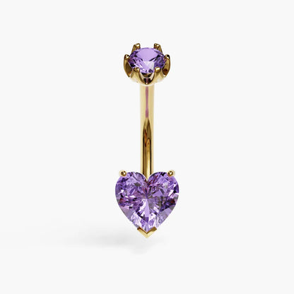 Purple Rain 1.5 ct. Heart Sapphire Belly Ring