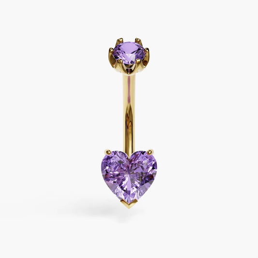 Purple Rain 1.5 ct. Heart Sapphire Belly Ring