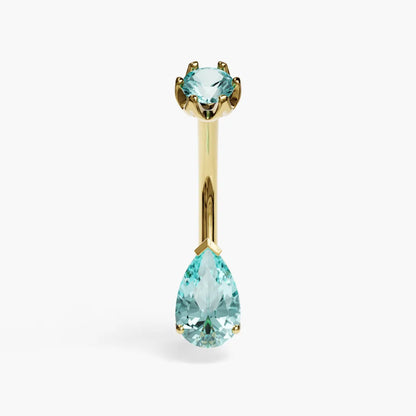 Hypnotic Blue 1.0 ct. Tear Sapphire Belly Ring