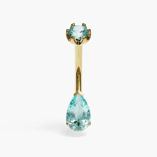 Hypnotic Blue 1.0 ct. Tear Sapphire Belly Ring