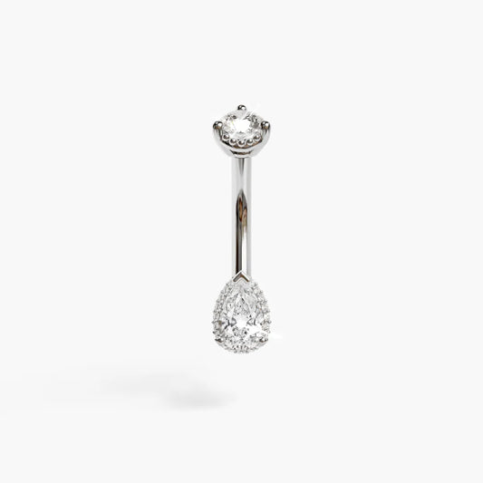 La Femme Pave 0.3 ct. Diamond Belly Ring White Gold