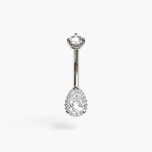 La Femme Pave 0.5 ct. Diamond Belly Ring White Gold