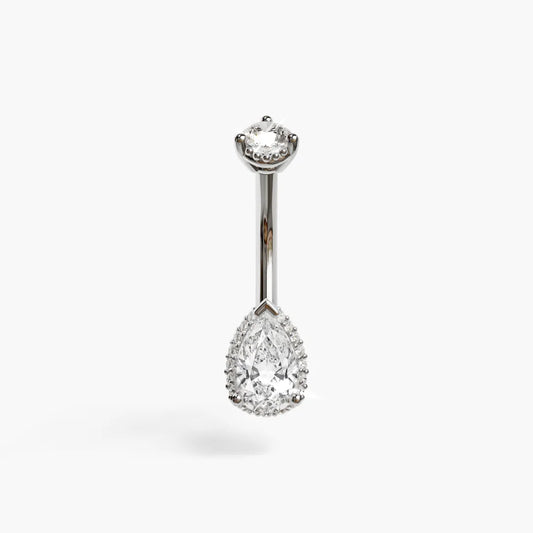 La Femme Pave 1.0 ct. Diamond Belly Ring White Gold