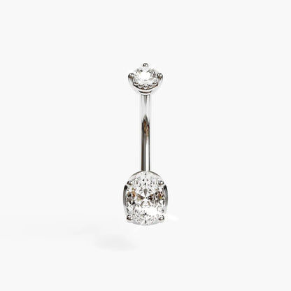 La Femme Oval 0.9 ct. Diamond Belly Ring White Gold