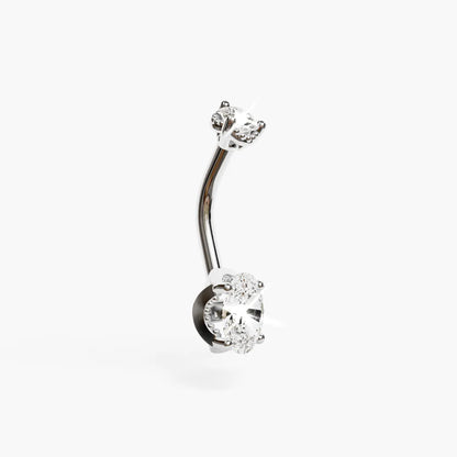 La Femme Oval 0.9 ct. Diamond Belly Ring White Gold