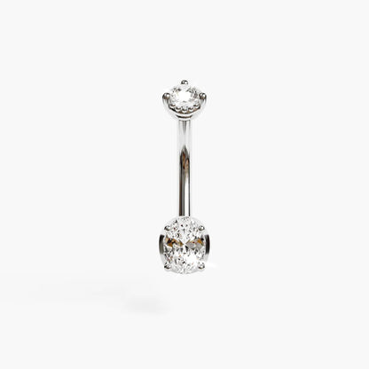 La Femme Oval 0.7 ct. Diamond Belly Ring White Gold