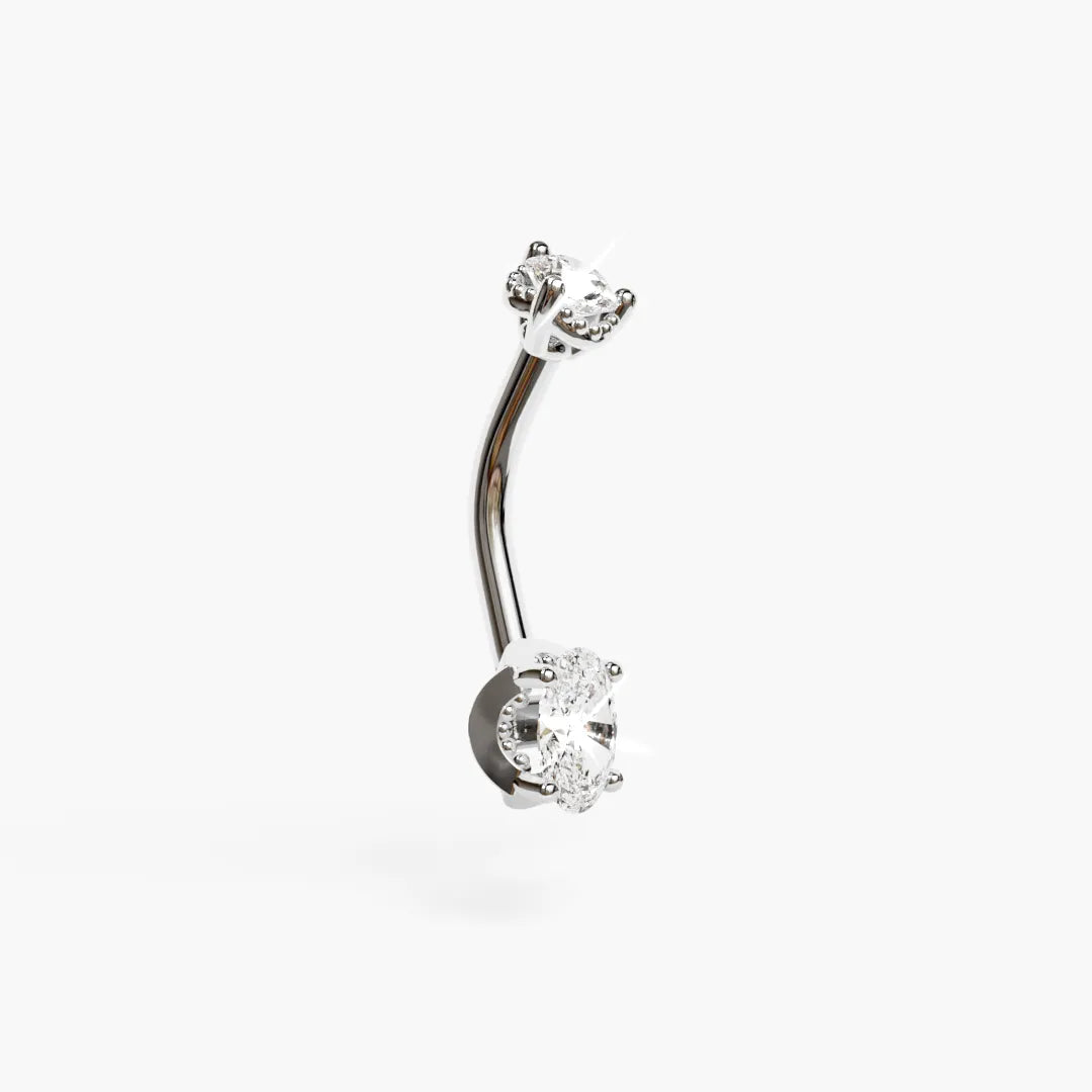 La Femme Oval 0.7 ct. Diamond Belly Ring White Gold