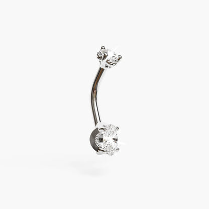 La Femme Oval 0.7 ct. Diamond Belly Ring White Gold