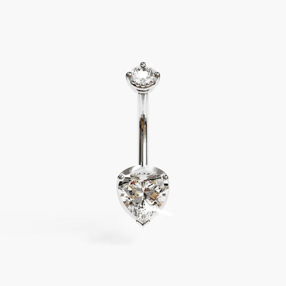 La Femme Heart 1.5 ct. Diamond Belly Ring White Gold