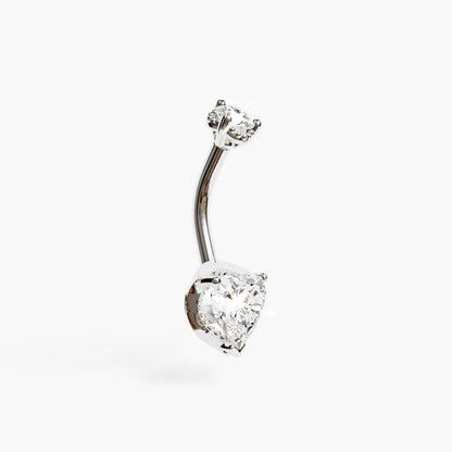 La Femme Heart 1.5 ct. Diamond Belly Ring White Gold