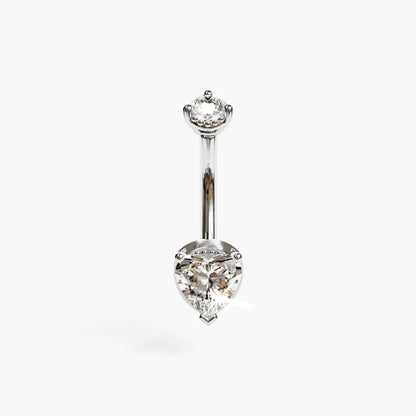 La Femme Heart 1.0 ct. Diamond Belly Ring White Gold