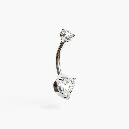 La Femme Heart 1.0 ct. Diamond Belly Ring White Gold