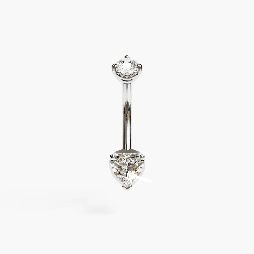 La Femme Heart 0.5 ct. Diamond Belly Ring White Gold