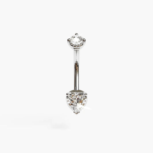 La Femme Heart 0.5 ct. Diamond Belly Ring White Gold