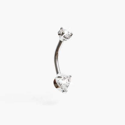 La Femme Heart 0.5 ct. Diamond Belly Ring White Gold
