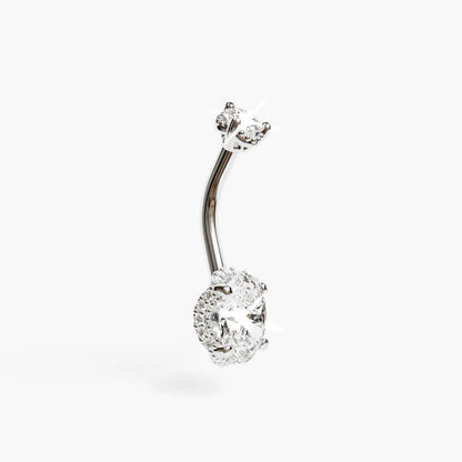 La Femme Oval Pavé 1.4 ct. Diamond Belly Ring White Gold