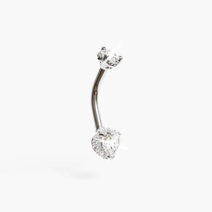 La Femme Heart Pave 0.5 ct. Diamond Belly Ring White Gold