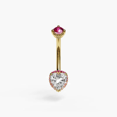 La Femme Heart Blush Halo Pavé 1.0 ct. Belly Ring