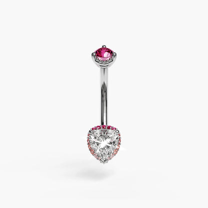 La Femme Blush Halo Pavé 1.0 ct. Belly Ring White Gold