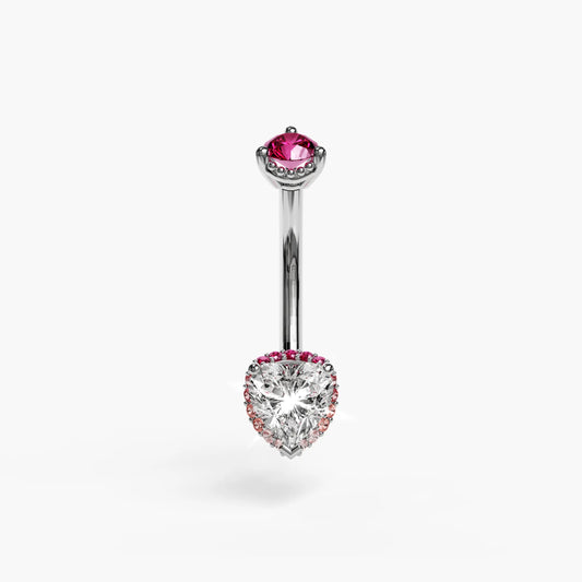 La Femme Blush Halo Pavé 1.0 ct. Belly Ring White Gold