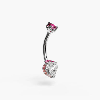 La Femme Blush Halo Pavé 1.0 ct. Belly Ring White Gold