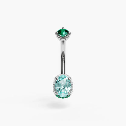 La Femme Azure Pavé 0.9 ct. Belly Ring White Gold