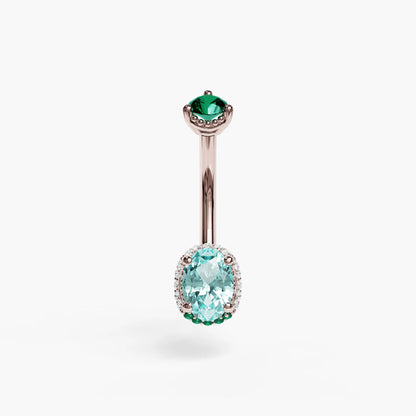 La Femme Azure Pavé 0.9 ct. Belly Ring