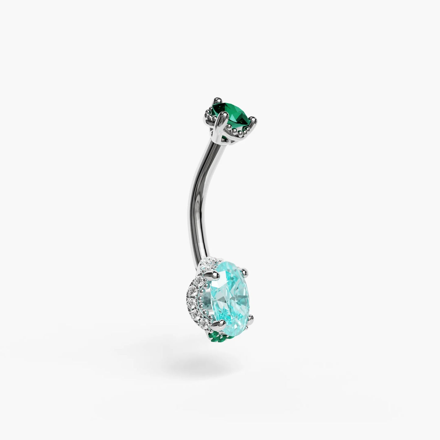 La Femme Azure Pavé 0.9 ct. Belly Ring White Gold
