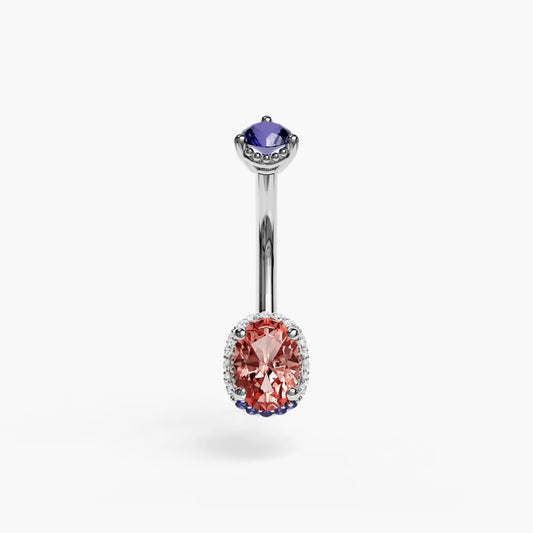La Femme Ember Pavé 0.9 ct. Belly Ring White Gold