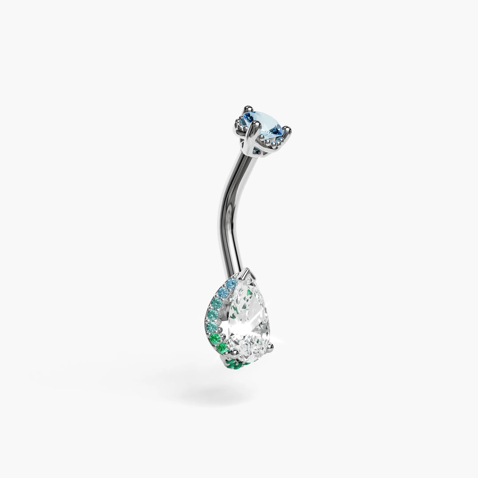 La Femme Diamond and Sapphire Navel Ring with Jolie Co Exclusive Vault Stone Setting