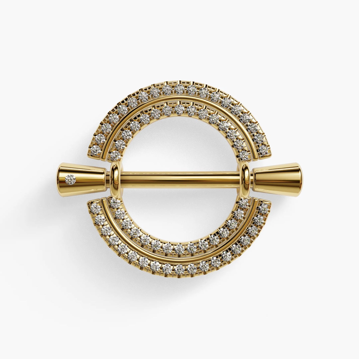 La Lune Double Pavé Nipple Barbell