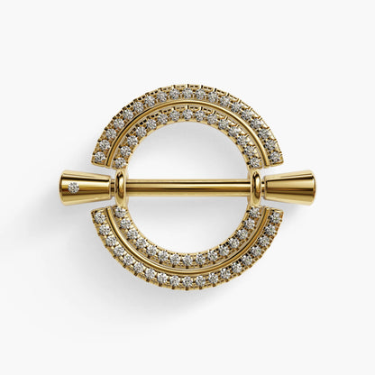 La Lune Double Pavé Nipple Barbell