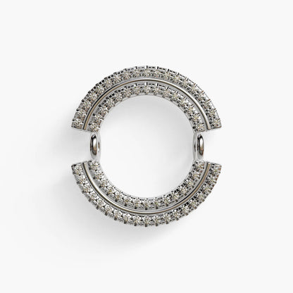 La Lune Double Pavé Nipple Barbell White Gold