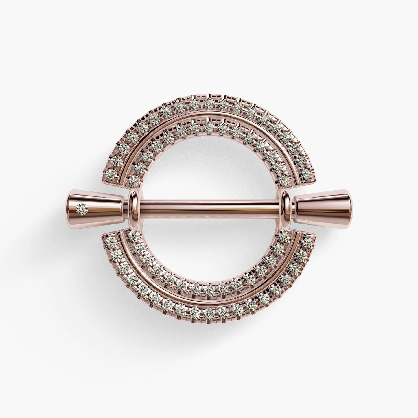 La Lune Double Pavé Nipple Barbell