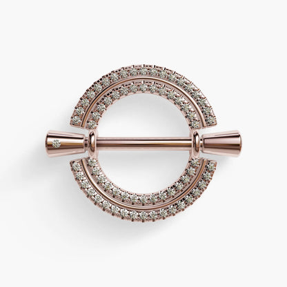 La Lune Double Pavé Nipple Barbell