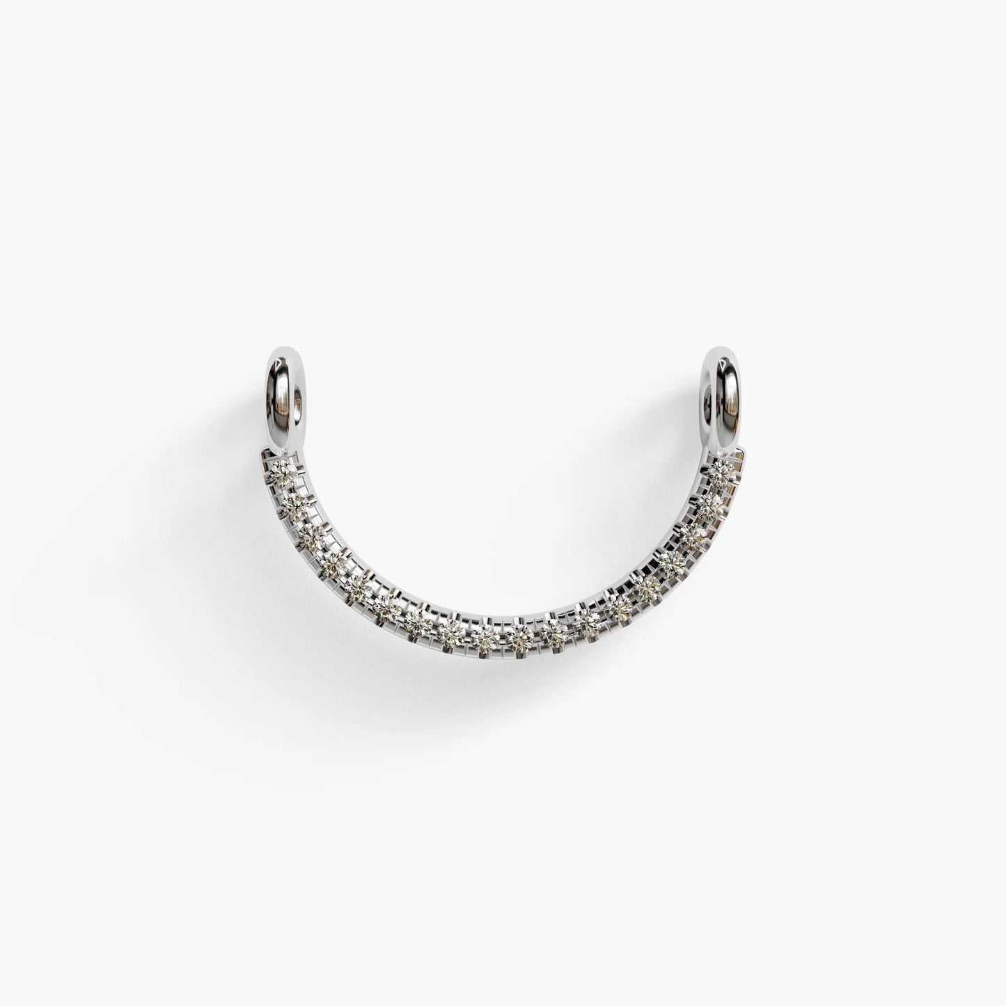 La Lune Arc Nipple Barbell White Gold