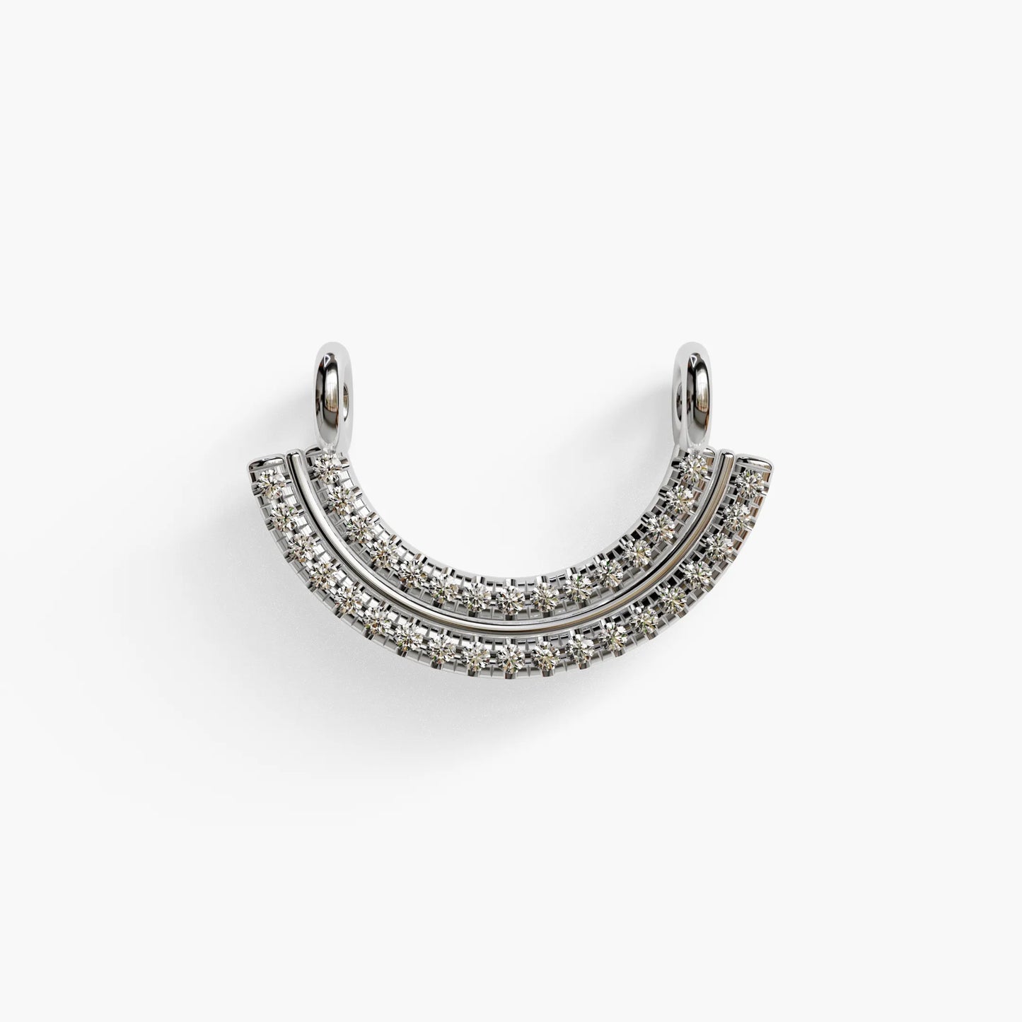 La Lune Double Arc Nipple Barbell White Gold