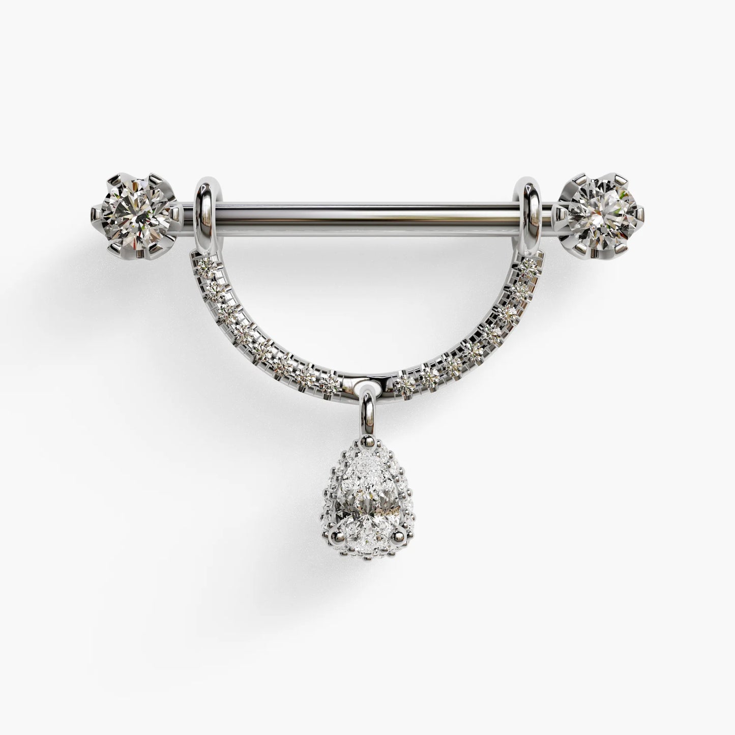 La Lune Reine Nipple Barbell White Gold