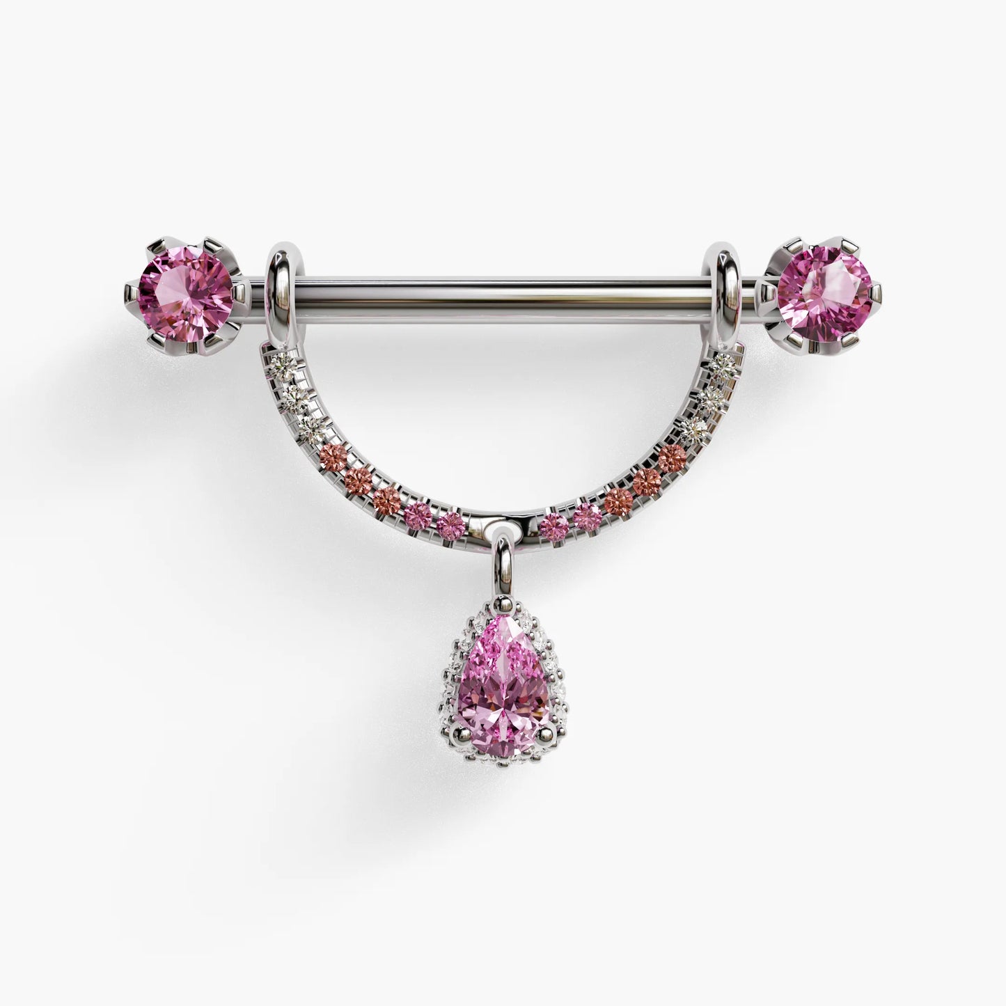 La Lune Reine Blush Nipple Barbell White Gold