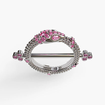 Ouro Blush Nipple Barbell White Gold