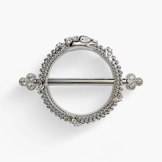 Ouro Nipple Barbell White Gold