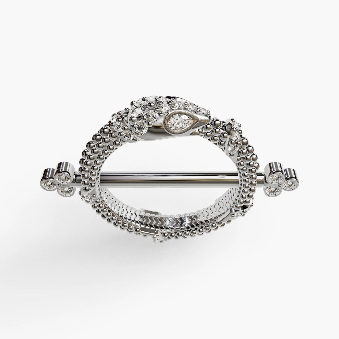 Ouro Nipple Barbell White Gold