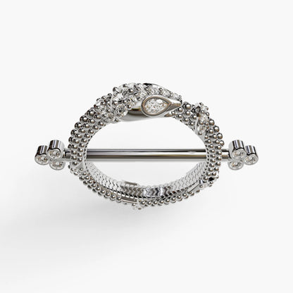 Ouro Nipple Barbell White Gold