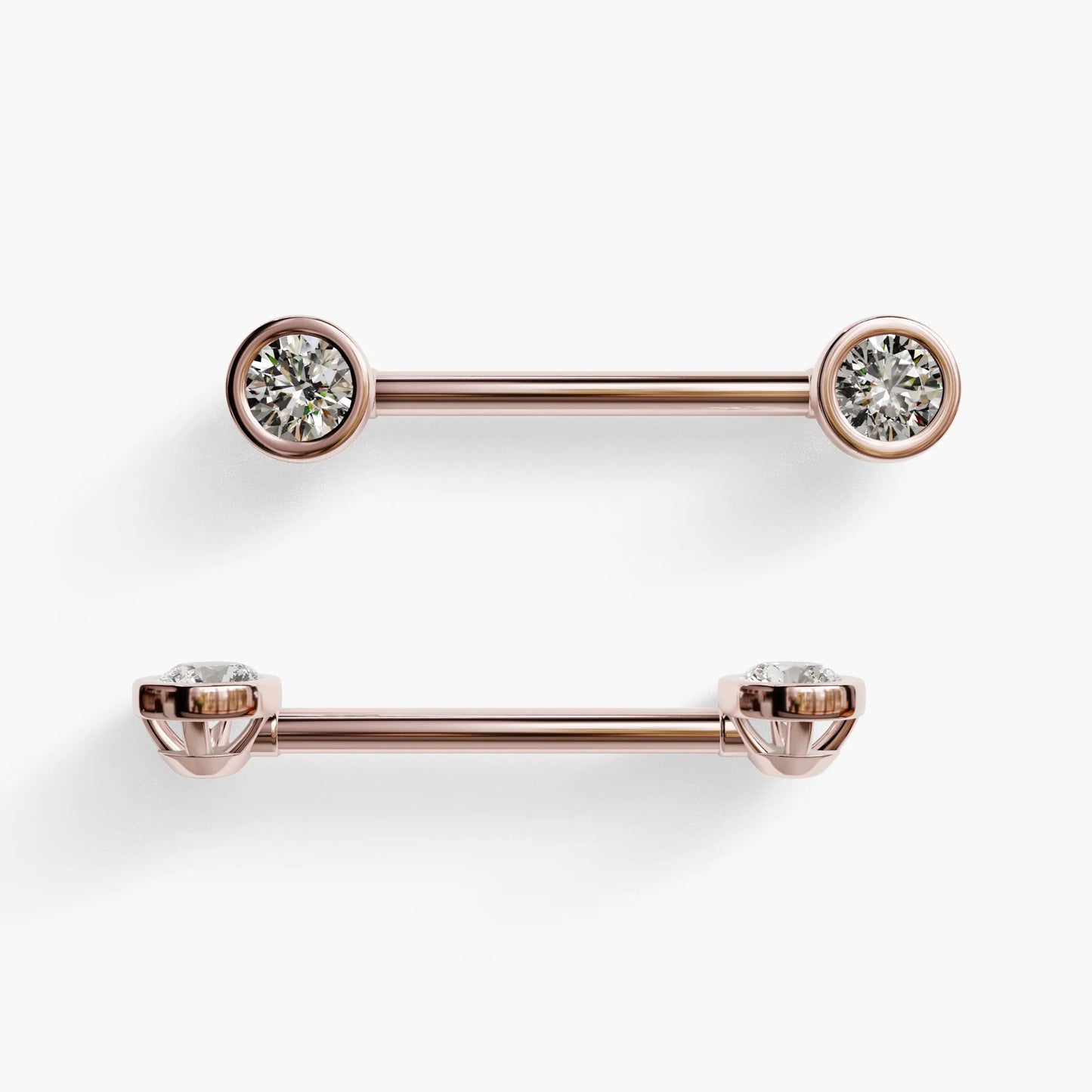 Bezel Diamond Nipple Barbell